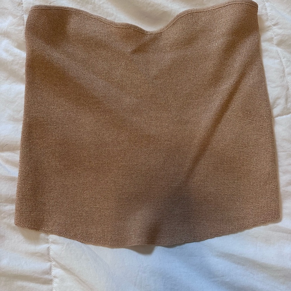 Gold Strapless Women's Top